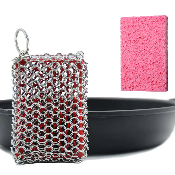 Kitchen-Pro Cast Iron Chainmail Scrubber with Silicone Insert — Tools and  Toys