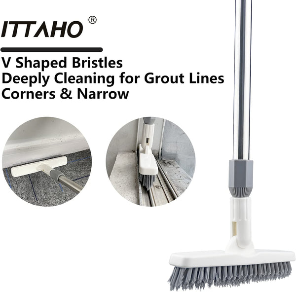 Grout Brush With Long Handle - Extendable Telescopic Kitchen