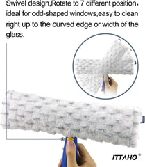 Double Sided Window Squeegee with 53 inch Stainless Steel Pole